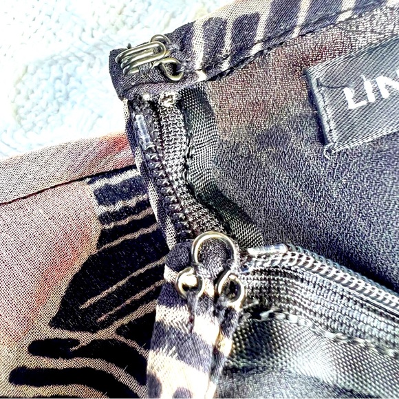 LINDA ALLARD for ELLEN TRACY SILK BLACK FLORAL SKIRT - Picture 9 of 13